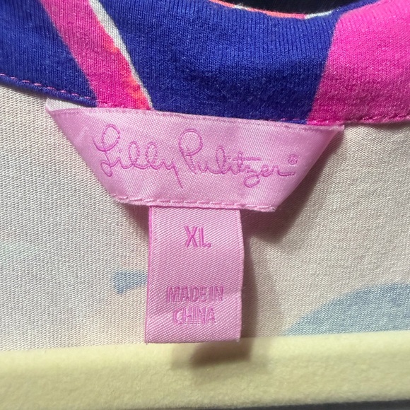 Lilly Pulitzer Vibrant Pink and Navy Midi Dress - Picture 4 of 4